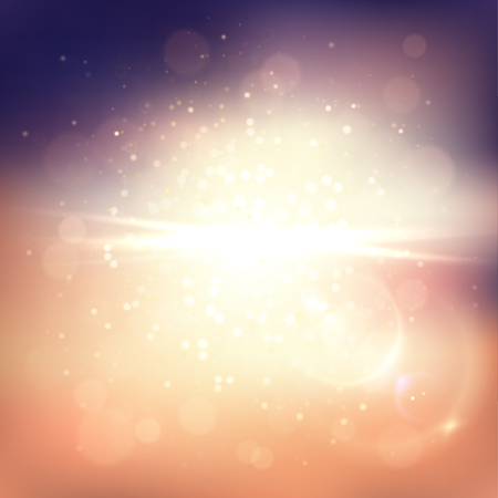 Soft and warm background with light particles and beamsのイラスト素材