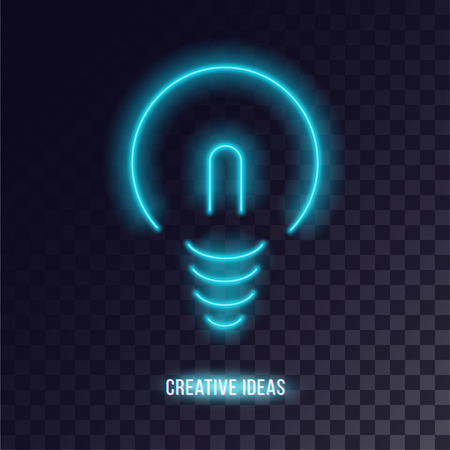 Blue retro logo. Lightbulb design for web and print.のイラスト素材