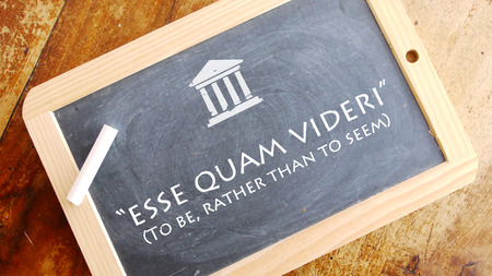 Esse quam videri. A Latin phrase meaning To be, rather than to Seem. Appalachian State University's motto.の写真素材