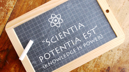 Knowledge is power. Latin aphorism meaning Knowledge is Power.の写真素材