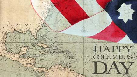 Happy Columbus Day. Usa Flag and Chartの写真素材