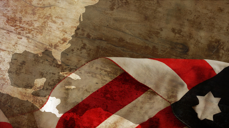 Columbus Day. Usa Flag On Wood.の写真素材