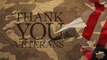 Veterans Day. Thank you Veterans. Paper Airplane Camouflageの写真素材