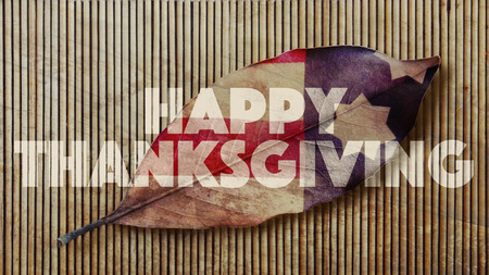 Autumn Leaf And Bamboo. Usa Flag. Happy Thanksgiving Day.の写真素材