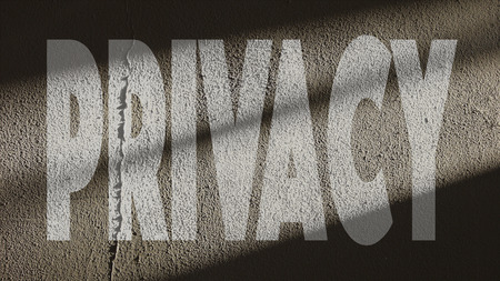 Written statements on a Repaired Cracked Concrete Wall with Shadow Gateの写真素材