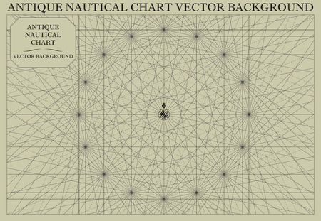Antique Nautical Chart Map Vector Backgroundのイラスト素材