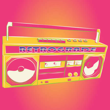 Retro record player from 80sのイラスト素材