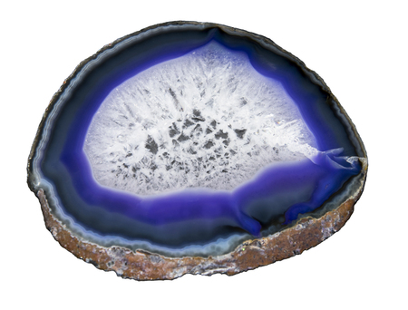 big blue agate with brown border, , isolated