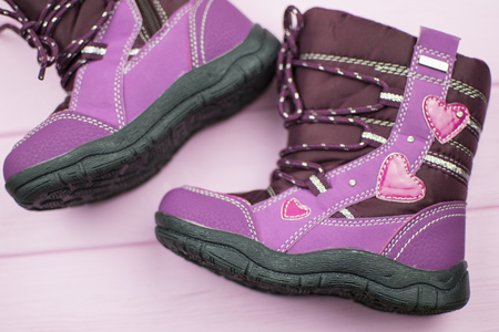 winter boots for girlsの写真素材