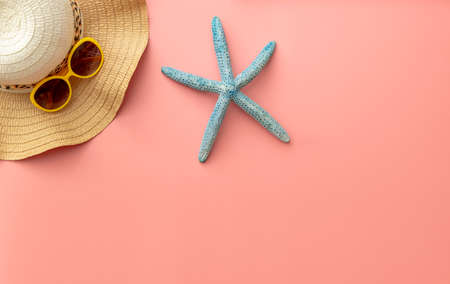 summer background of pop-it on pink backgroundの写真素材