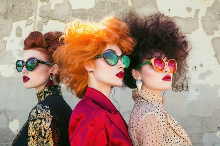 retro fashion shoot with mob wivesの素材