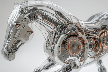 A horse made of metal and wiresの素材