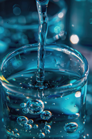 A glass of water is poured into a glassの素材