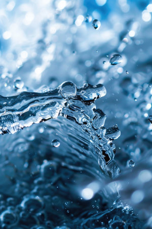 A splash of water with many small dropletsの素材