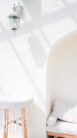 White pillow on sofa decoration in living room interior - Vintage Light Filter