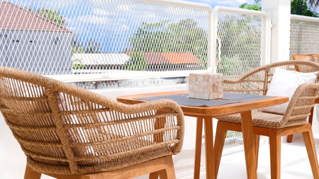 cafe interior Layout in a modern style in open spaceの写真素材