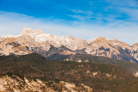 View on the Alps mountains,Sloveniaの写真素材