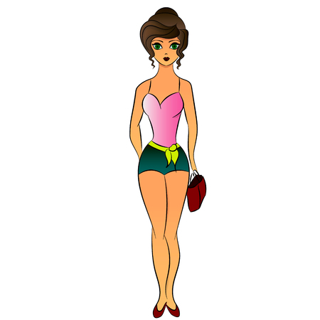 model girl with a beautiful figureのイラスト素材