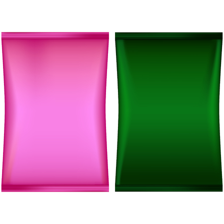 Set of patterns plastic bag for food on a white background.のイラスト素材