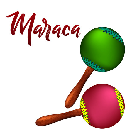 Realistic maracas. Vector illustration on a white backgroundのイラスト素材