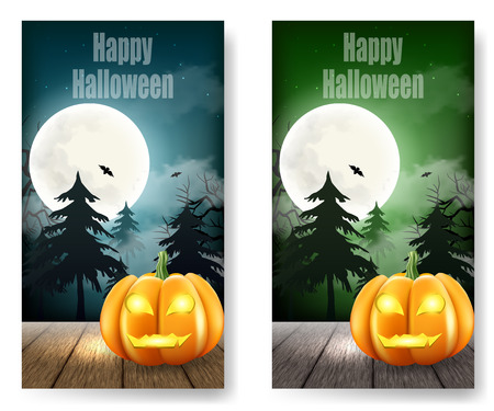 Set Holiday Halloween Bannerのイラスト素材