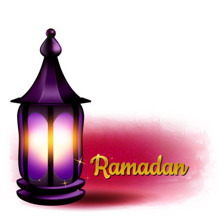 vector illustration of a lantern. the Muslim feast of the holy month of Ramadan Kareem.のイラスト素材