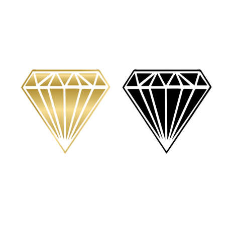 diamond vector color nalck and goldの写真素材