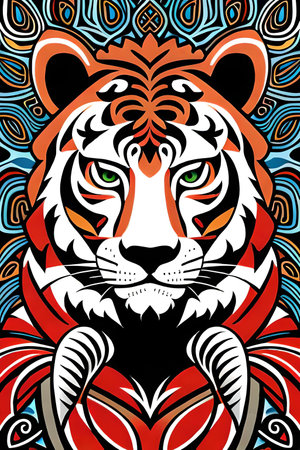 Black and white bird in tribal style. Vector illustration for your designの写真素材