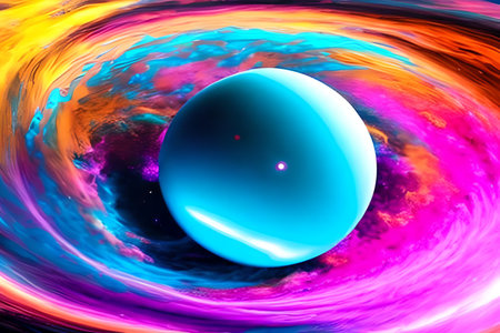 Fantasy planet in space. Colorful background. 3D renderingの素材