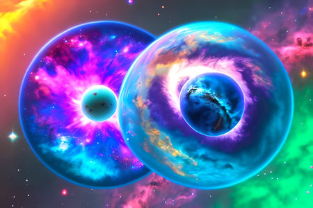 Planets and galaxy, science fiction wallpaper. Beauty in the universe.の素材