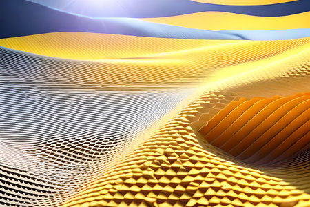 Abstract 3d rendering of wavy surface. Futuristic background.の写真素材