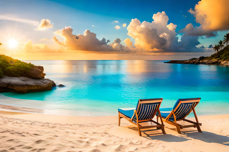 Beautiful beach at Seychelles, Praslin island