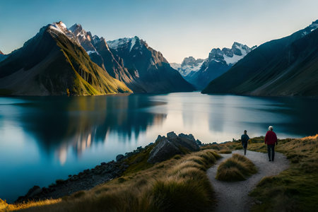 Hooker Valley, Aoraki/Mount Cook National Park, New Zealandの写真素材