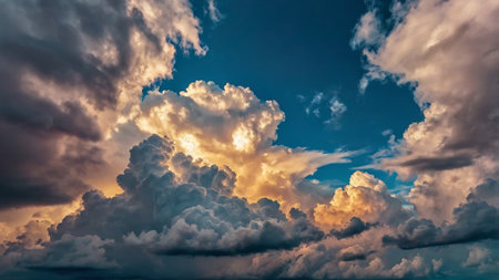 colorful dramatic sky with cloud at sunset.Sky with clouds at sunset