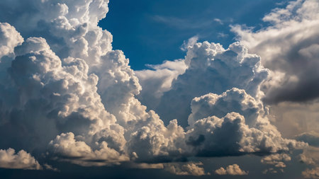 Cloudscape has been developing in gorgeous form. The vast blue sky and clouds sky background.