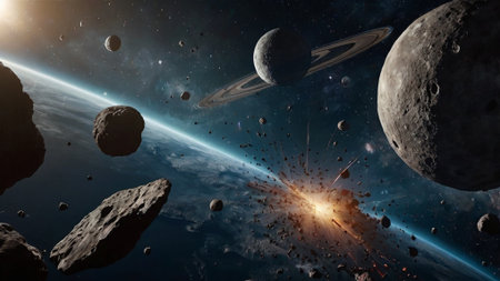 Planets and galaxy, science fiction wallpaper. Beauty of deep space.