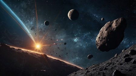 Planets and galaxy, science fiction wallpaper. Beauty of deep space.