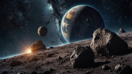 Planets and galaxy, science fiction wallpaper. Beauty of deep space.