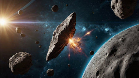 Planets and galaxy, science fiction wallpaper. Beauty of deep space.
