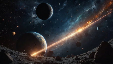 Cosmic art, science fiction wallpaper. Beauty of deep space. Billions of galaxies in the universe...