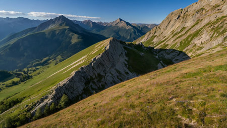 Panoramic view of the mountains in the Caucasus. Georgia.の写真素材