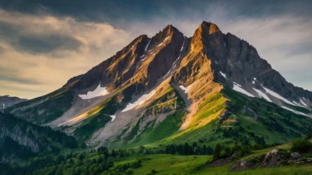Mountain landscape in the summer. Caucasus Mountains, Georgia, Europe.の写真素材