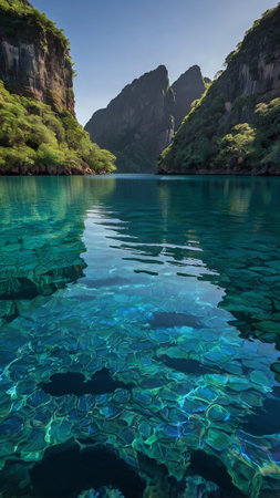 Beautiful turquoise water of El Nido, Palawan, Philippinesの写真素材