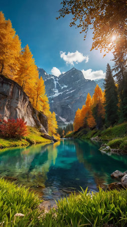 Beautiful alpine lake in Dolomites mountains, Italy.