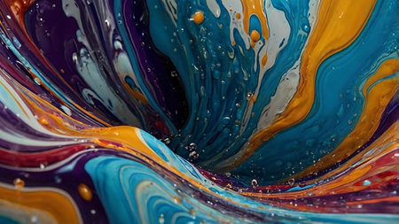 abstract background of colored oil paint splashes close-up macro