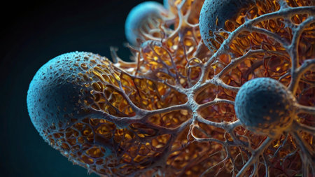 cancer cell or tumor illustration in high detail as a medical science background