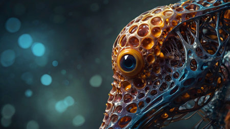 Close-up of an octopus head. 3D rendering.