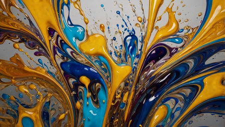 Colorful paint splashes on a white background. Abstract background.