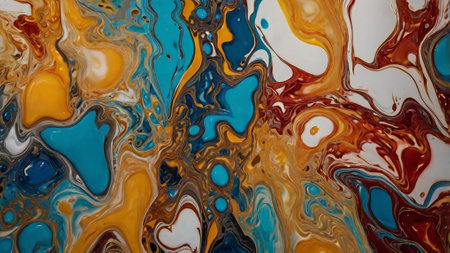 Abstract background of acrylic paint in marbling style. Colorful liquid texture