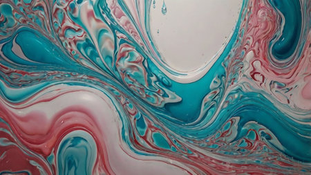 Marbled blue and pink abstract background. Liquid marble ink pattern.
